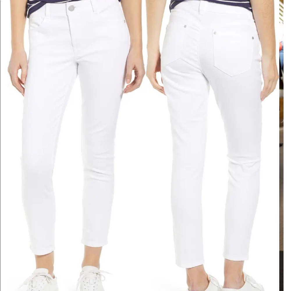 {WIT & WISDOM} White High Rise Ankle Skimmer Jean